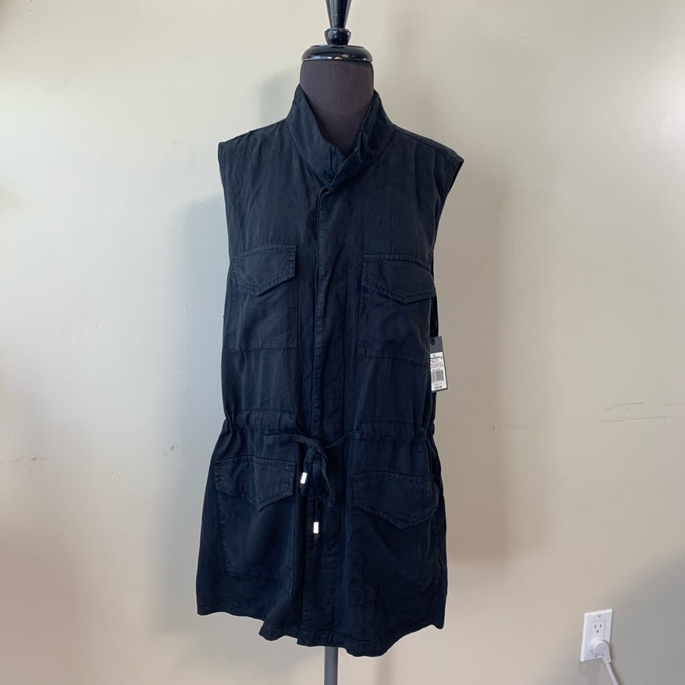 NWT MOSSIMO 4 pocket vest / waist tye / button down